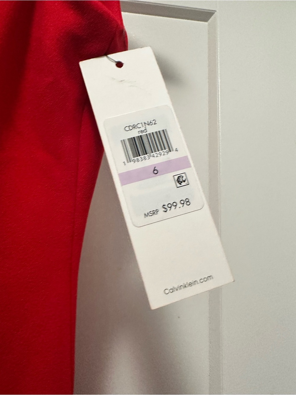 ❤️ NWT! Red CALVIN KLEIN Tie Neck Sleeveless Dress - Size 6 - Picture 9 of 11